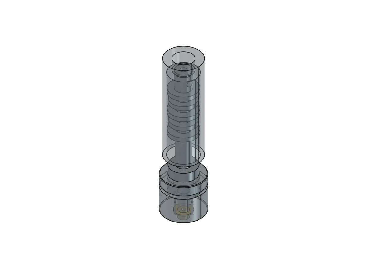 Finished: the four pressure-port bodies, outer tube translucent